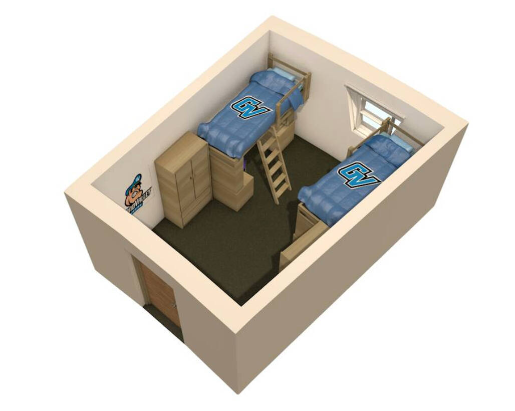2 person tradition style dorm layout
